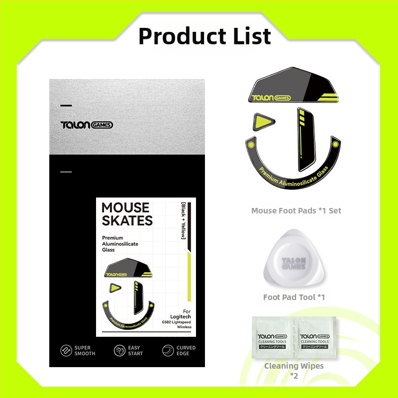 Стъклени крачета за мишка TALONGAMES, съвместими с GPW, G502 X2, G603, Eagle Eye, Poison Viper, Purgatory Viper – гладко плъзгане, прецизно пасване
