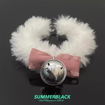 Choker kaelakee lipsuga stiiliga, sulam materjalist, sulam ripats, tavaline ahel, kaal 50 g