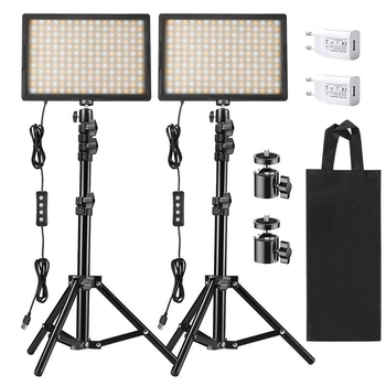 Επαγγελματικό LED φως φωτογράφισης για ζωντανές μεταδόσεις - 15W, διπλή θερμοκρασία χρώματος, ρυθμιζόμενη φωτεινότητα, τροφοδοσία USB 5V/3A