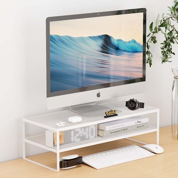 Διόροφο μεταλλικό στήριγμα για λάπτοπ και ανυψωτής γραφείου — πολυλειτουργικό, φορητό, χωρίς εγκατάσταση