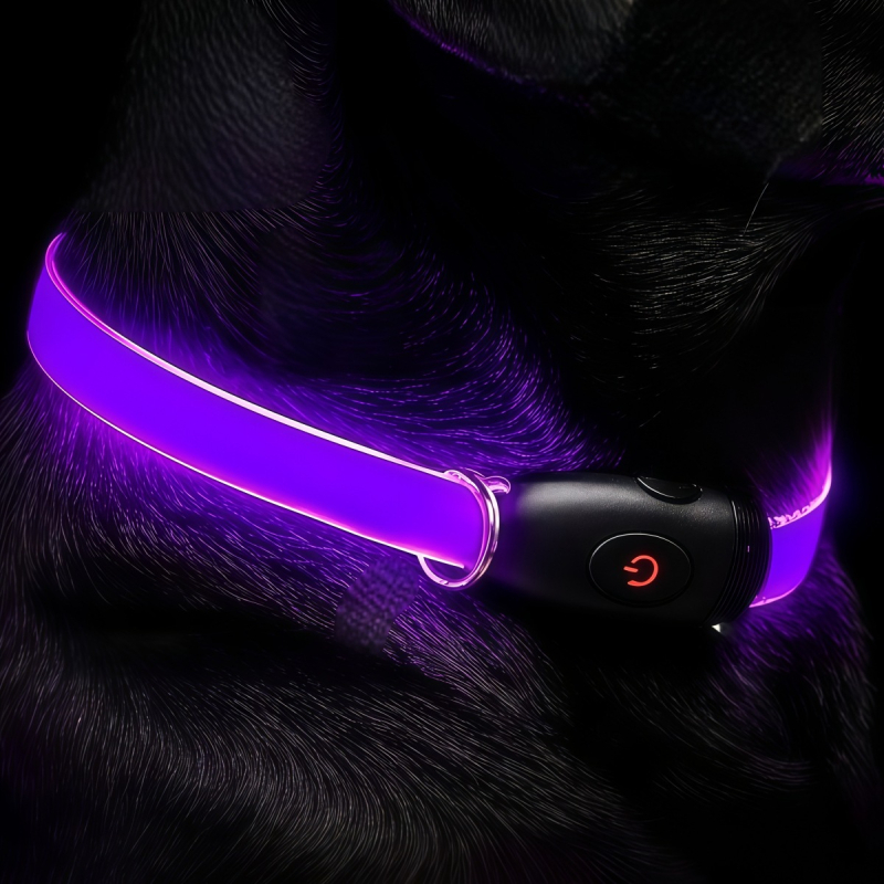 LED φωτεινό κολάρο σκύλου και λουρί γάτας, μονοχρωματικό σχέδιο, ABS+TPU, ασφαλές για βόλτες τη νύχτα