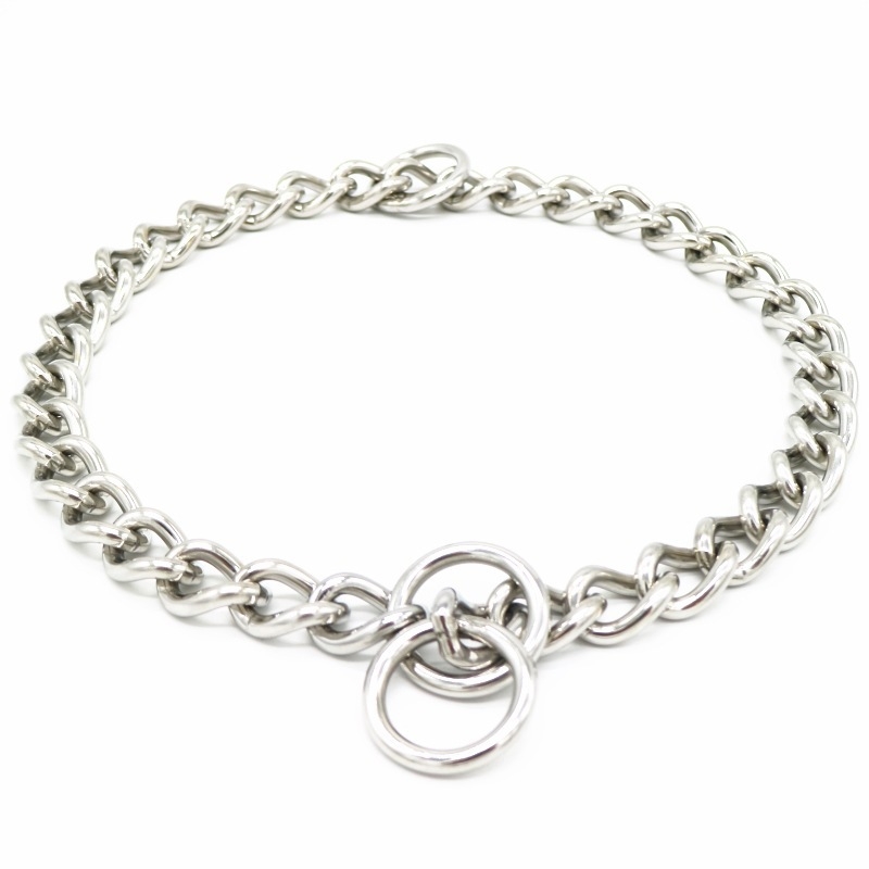 Κολάρο σκύλου από ανοξείδωτο ατσάλι με τρία δαχτυλίδια για εκπαίδευση – ανθεκτικό στην πρόσκρουση, 2.5 mm, μήκος 35 ή 40 cm