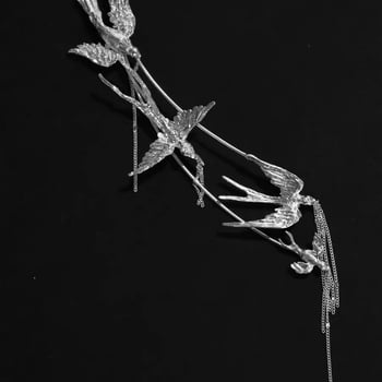 S925 srebrna ogrlica originalnog dizajna, čistoća 92,5%, izlazak jeseni 2024