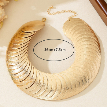 Γεωμετρικό μεταλλικό κολιέ – εθνοτικό στυλ, καλλιτεχνικό βιντάζ – κωδικός F606