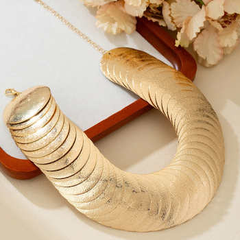 Γεωμετρικό μεταλλικό κολιέ – εθνοτικό στυλ, καλλιτεχνικό βιντάζ – κωδικός F606