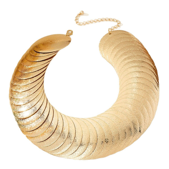 Γεωμετρικό μεταλλικό κολιέ – εθνοτικό στυλ, καλλιτεχνικό βιντάζ – κωδικός F606