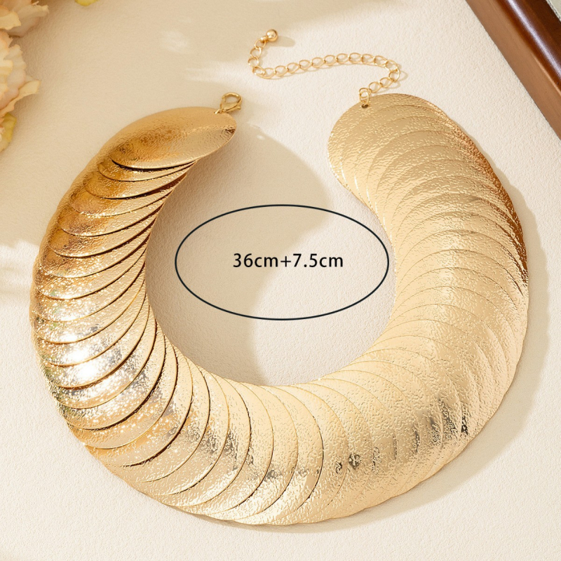 Γεωμετρικό μεταλλικό κολιέ – εθνοτικό στυλ, καλλιτεχνικό βιντάζ – κωδικός F606