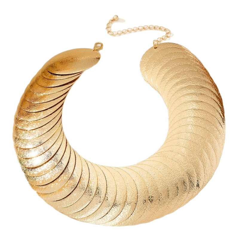 Γεωμετρικό μεταλλικό κολιέ – εθνοτικό στυλ, καλλιτεχνικό βιντάζ – κωδικός F606