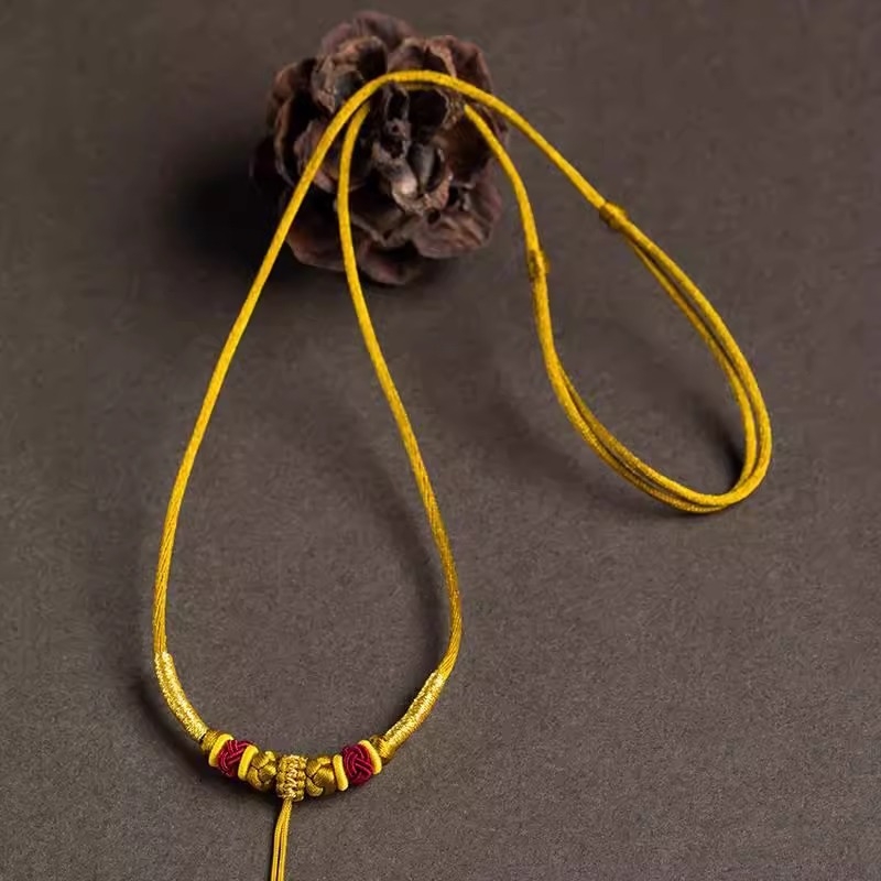 Zsinórból készült nyaklánc, kézzel készített, U-alakú, O-alakú lánccal, uniszex