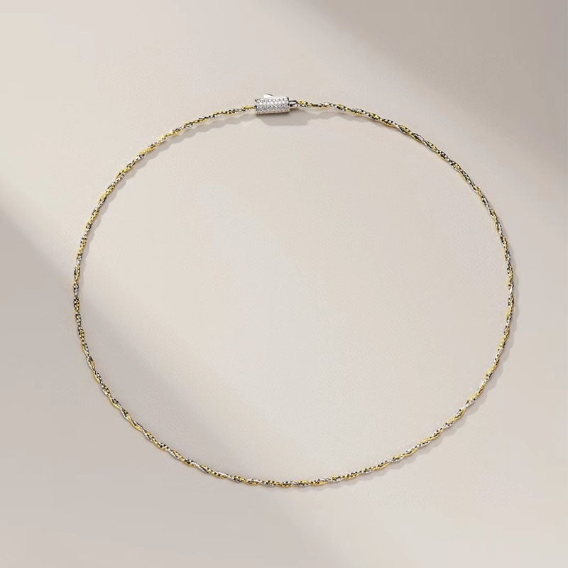 Ogrlica od srebra 925, uvijeni lanac, tip gola, 7,9 g