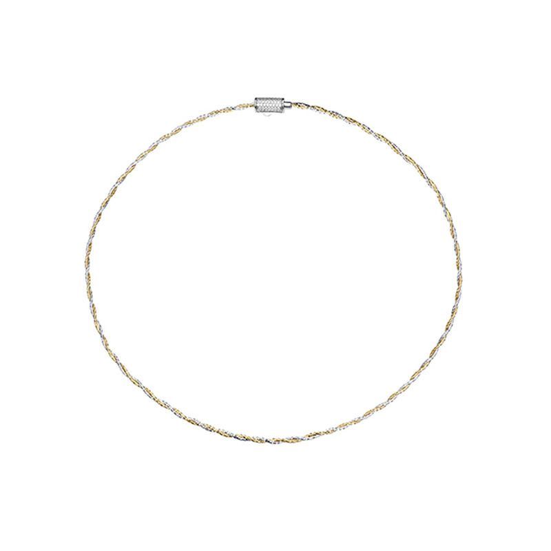 Ogrlica od srebra 925, uvijeni lanac, tip gola, 7,9 g