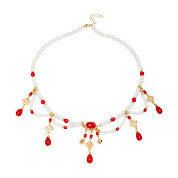 Csepp alakú nyaklánc, kevert anyagok, kézi kivitelezés, ötvözet medál, gömb lánc