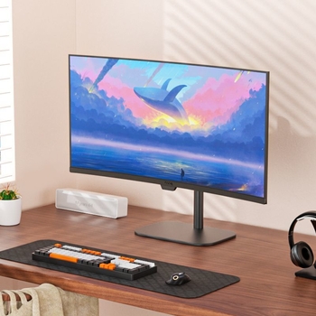 ABS Βάση Οθόνης για Υπολογιστή με Κονσόλα, Ρυθμιζόμενη Ύψος, Περιστροφή, Επιδαπέδια Βάση