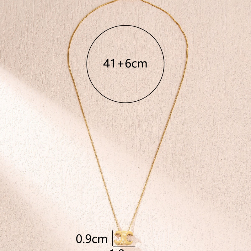 Arc De Triomphe nyaklánc — geometriai medál titánium acélból, sík lánccal, elektroplátolt