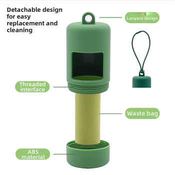 Dispenser pentru pungi de gunoi pentru câini și cutie portabilă de depozitare – ABS, rol continuu, separator de pungi
