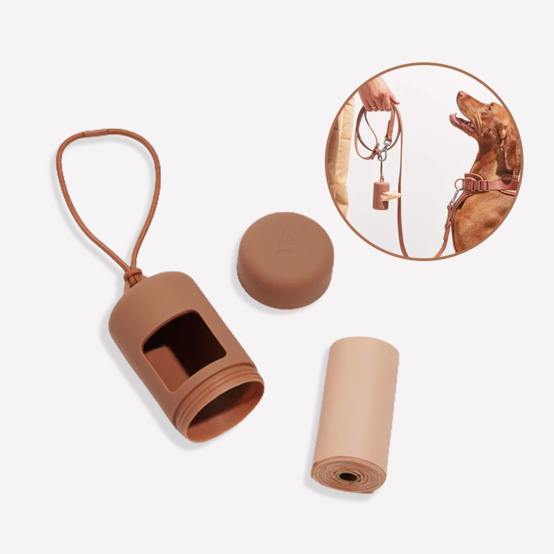 Dispenser pentru pungi de gunoi pentru câini și cutie portabilă de depozitare – ABS, rol continuu, separator de pungi