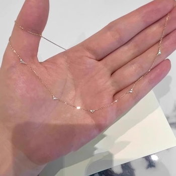 Attentive bakreno geometrijsko ogrlica s križnim lancem i dijamantnim pavéom, višeslojno, ženski modni nakit