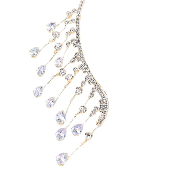 Choker s višeslojnim privjeskom od legure i umjetnog kristala, geometrijski stil, Instagram stil, opseg 41–50 cm, težina 40 g