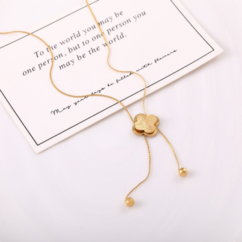 Κολιέ από ανοξείδωτο ατσάλι σε σχήμα λουλουδιού, με ηλεκτροπλατίωση, Μάρκα Mu cheng