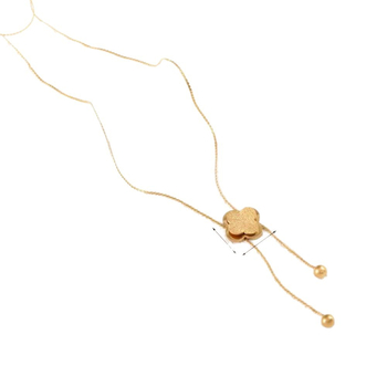 Κολιέ από ανοξείδωτο ατσάλι σε σχήμα λουλουδιού, με ηλεκτροπλατίωση, Μάρκα Mu cheng