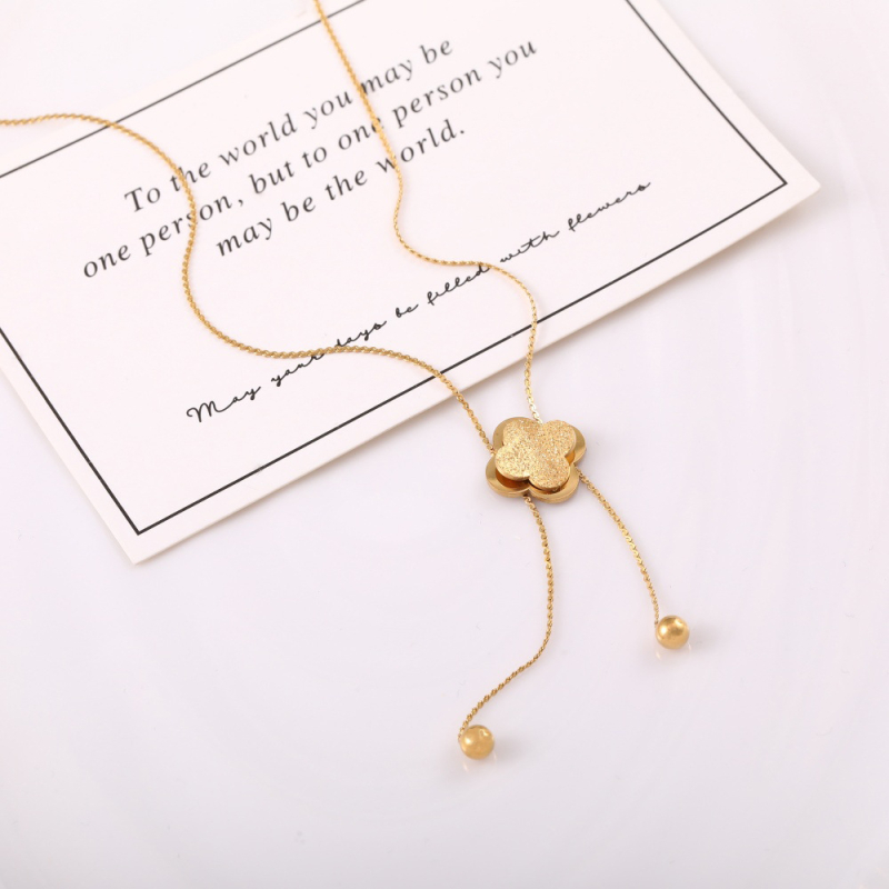 Κολιέ από ανοξείδωτο ατσάλι σε σχήμα λουλουδιού, με ηλεκτροπλατίωση, Μάρκα Mu cheng