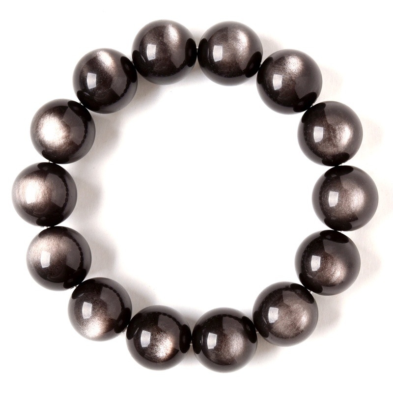 Narukvica od obsidijana s dvostrukim očima, 7A kvalitete, ručna izrada, unisex