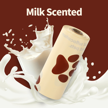 Pungi pentru gunoi de animale de companie cu aromă de ciocolată, material PE reciclat, role continue, grosime standard