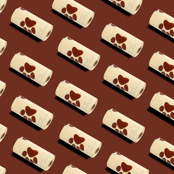 Pungi pentru gunoi de animale de companie cu aromă de ciocolată, material PE reciclat, role continue, grosime standard