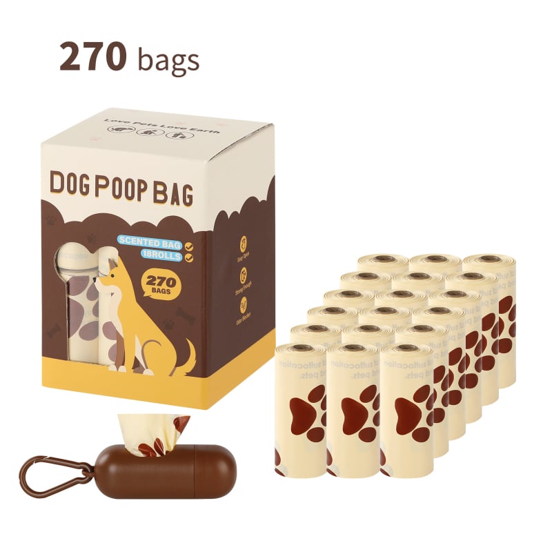 Pungi pentru gunoi de animale de companie cu aromă de ciocolată, material PE reciclat, role continue, grosime standard