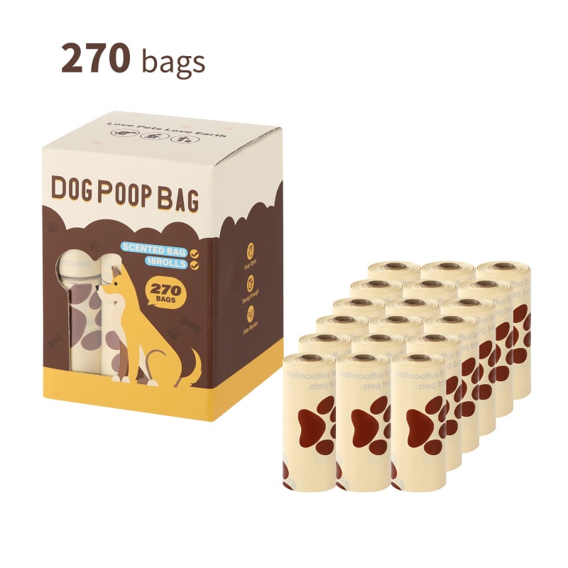Pungi pentru gunoi de animale de companie cu aromă de ciocolată, material PE reciclat, role continue, grosime standard