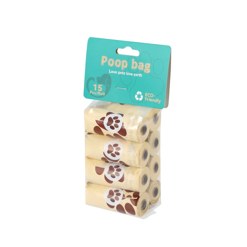 Pungi pentru gunoi de animale de companie cu aromă de ciocolată, material PE reciclat, role continue, grosime standard