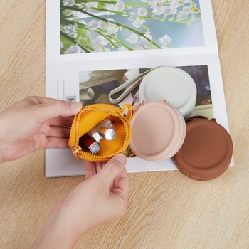 Portofel din silicon pentru monede, formă rotundă, model A1, fără căptușeală, pentru uz zilnic