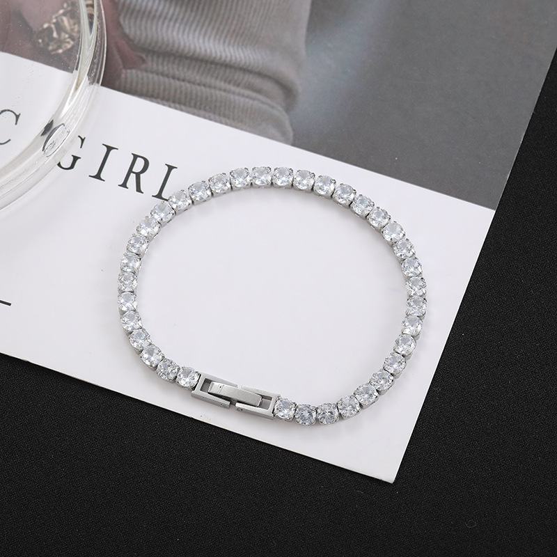 Гривна от титанова стомана с диамантена обработка, унисекс, геометричен дизайн