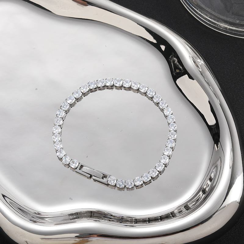 Гривна от титанова стомана с диамантена обработка, унисекс, геометричен дизайн