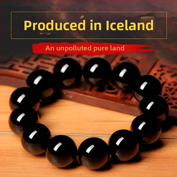 Náramok z obsidiánu s korálkami pre mužov, unisex štýl
