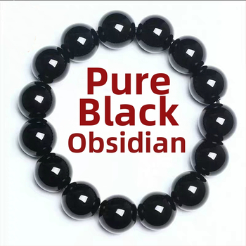 Náramok z obsidiánu s korálkami pre mužov, unisex štýl
