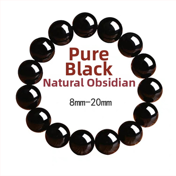 Náramok z obsidiánu s korálkami pre mužov, unisex štýl