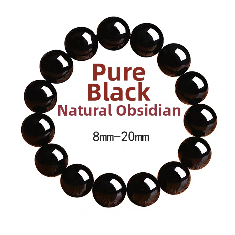 Náramok z obsidiánu s korálkami pre mužov, unisex štýl