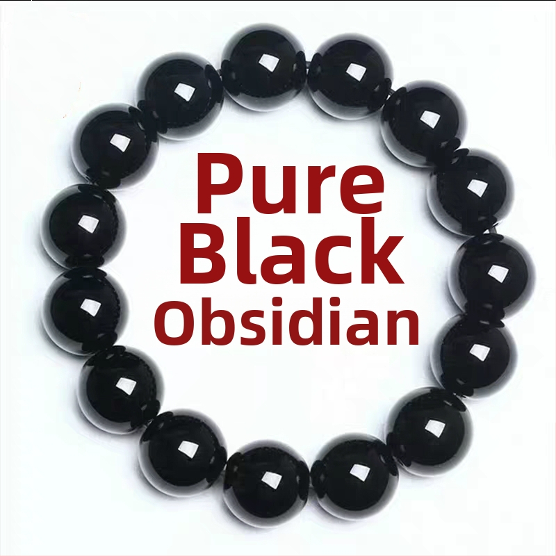 Náramok z obsidiánu s korálkami pre mužov, unisex štýl