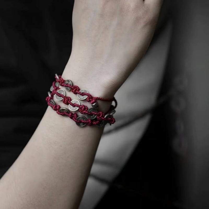 Narukvica od legure, višeslojni pleteni dizajn, unisex stil, ručna izrada starom metodom; Manxi Jewelry