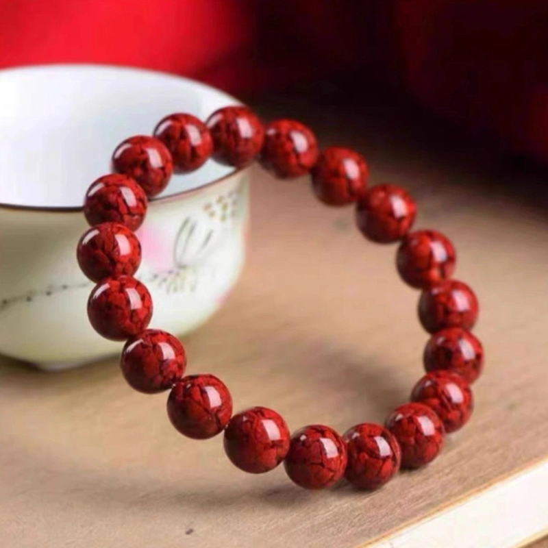 Brățară din cinnabar, unisex, design original, finisaj lustruit, bijuterii de mână, lansare primăvara 2025