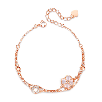 Brățară din cupru, placare electroplatică, stil feminin OL, design floral