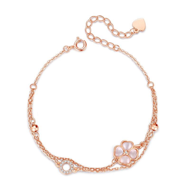 Brățară din cupru, placare electroplatică, stil feminin OL, design floral