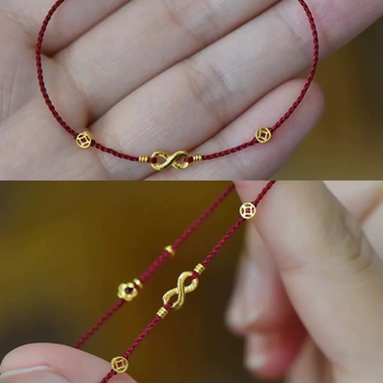 Vasksegust lukuga käevõru, käsitsi kootud köis, Möbiuse sõlme inspireeritud retro naiste ehtekäevõru, kevad 2025, segu materjalid