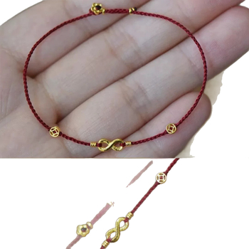 Vasksegust lukuga käevõru, käsitsi kootud köis, Möbiuse sõlme inspireeritud retro naiste ehtekäevõru, kevad 2025, segu materjalid