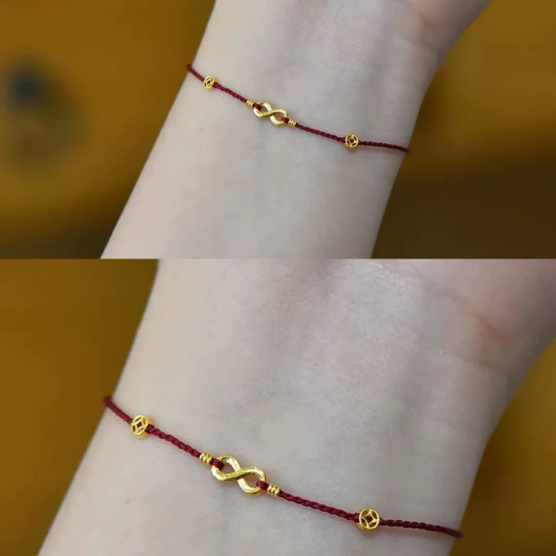 Vasksegust lukuga käevõru, käsitsi kootud köis, Möbiuse sõlme inspireeritud retro naiste ehtekäevõru, kevad 2025, segu materjalid