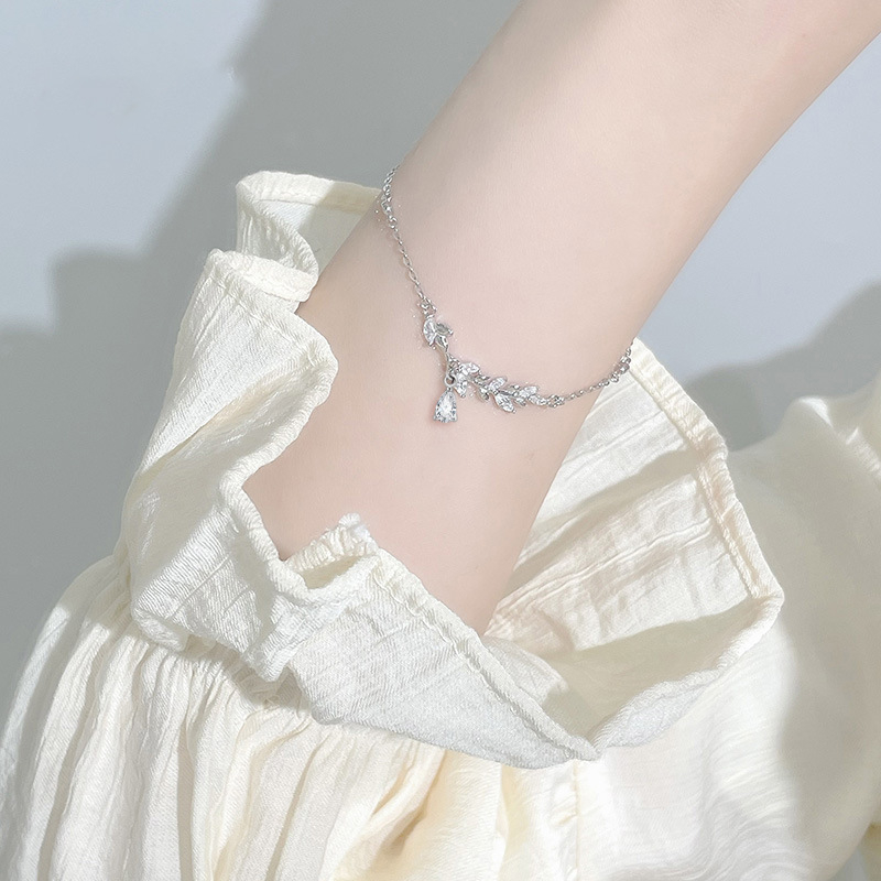 Brățară din argint 925 cu motiv spic de grâu pentru femei, lansare toamnă 2024, greutate aproximativ 3,4 g