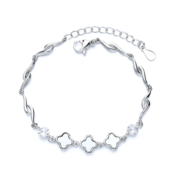 Brățară din cupru cu design trifoi cu patru foi, acoperire electroplată, brand New Honghui, model HB129