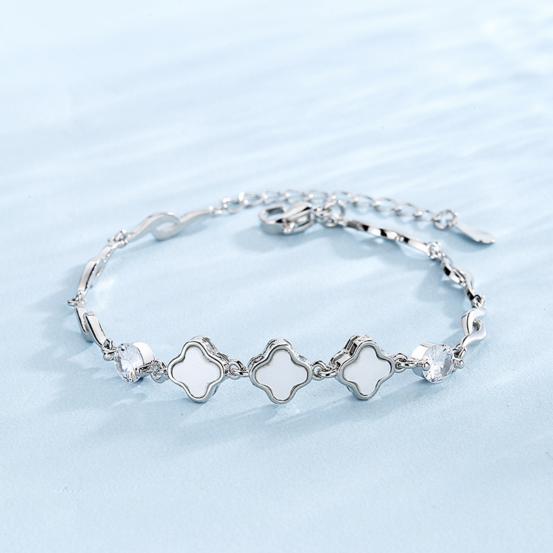 Brățară din cupru cu design trifoi cu patru foi, acoperire electroplată, brand New Honghui, model HB129