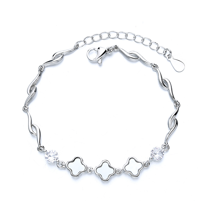 Brățară din cupru cu design trifoi cu patru foi, acoperire electroplată, brand New Honghui, model HB129